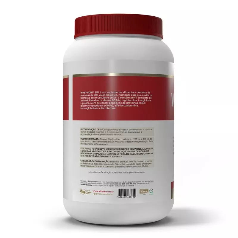 WHEY FORT 3W 900G SABOR BAUNILHA VITAFOR
