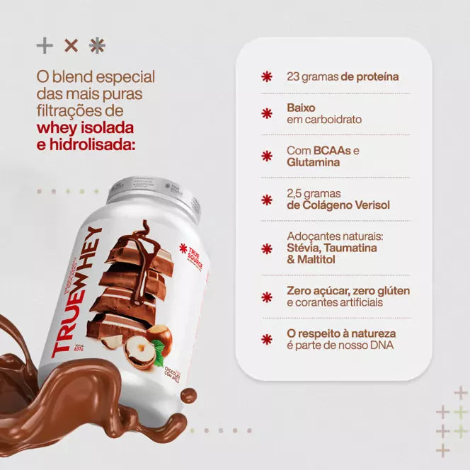 PROTEINA TRUE WHEY CHOCOLATE COM AVELA 1810G TRUE SOURCE