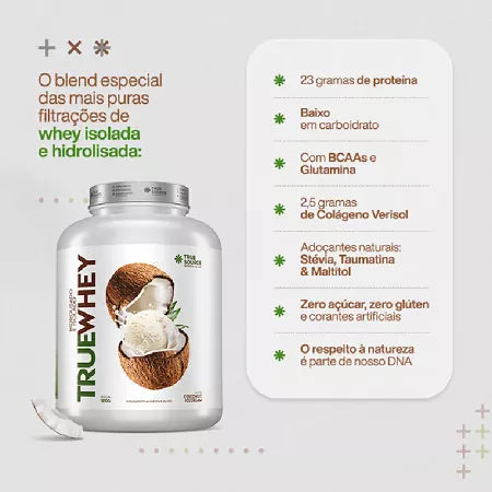 PROTEINA TRUE WHEY COCONUT ICE CREAM 837G TRUE SOURCE