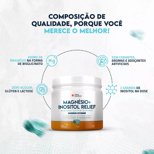 MAGNÉSIO + INOSITOL RELIEF LIMONADE 300G TRUE SOURCE