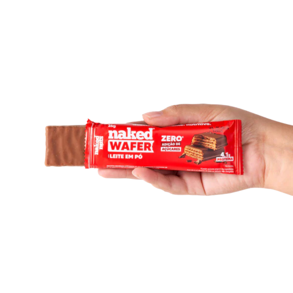 NAKED BITES - WAFER LEITE EM PO C CHOCOLATE AO LEITE 26G NAKED NUTS