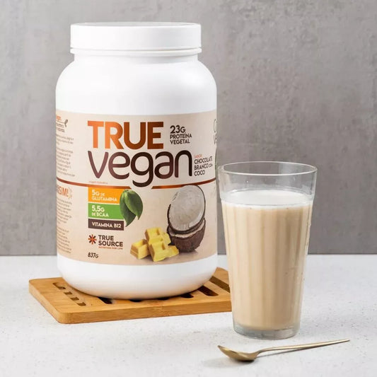 PROTEINA TRUE VEGAN CHOCOLATE BRANCO COM COCO 837G - TRUE SOURCE