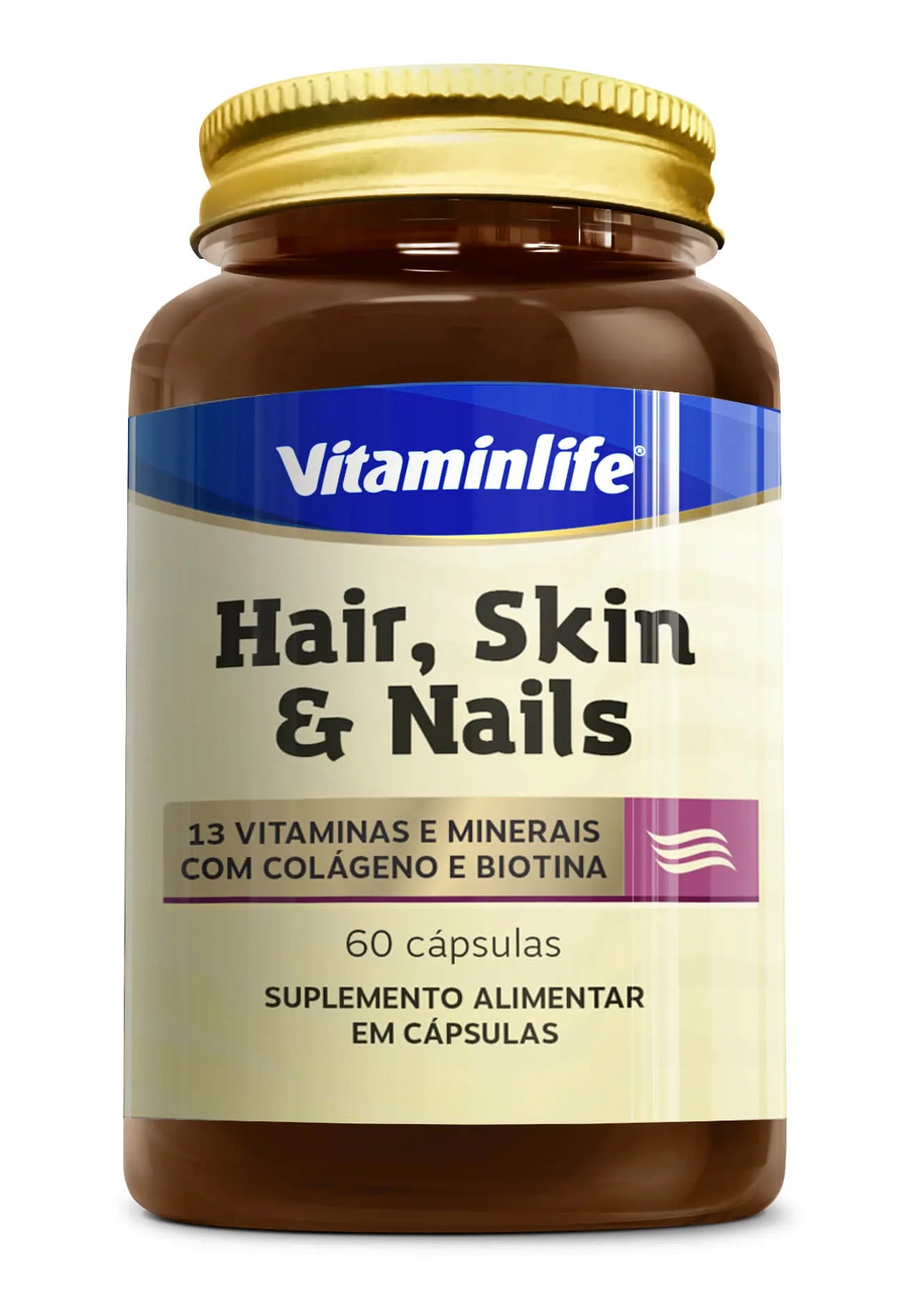 HAIR SKIN E NAILS COLAGENO E BIOTINA 60CAPS VITAMIN LIFE