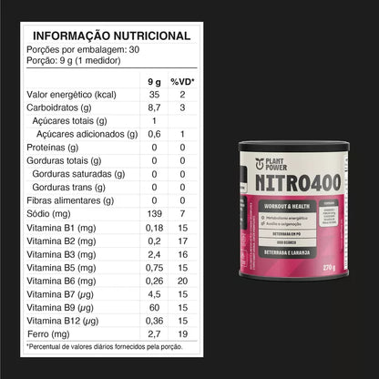 PLANT POWER NITRO400 BETERRABA E LARANJA 270G