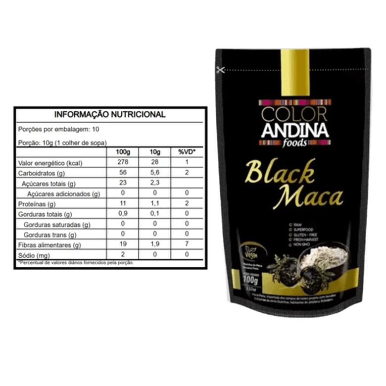 MACA PERUANA BLACK COLOR ANDINA 100G