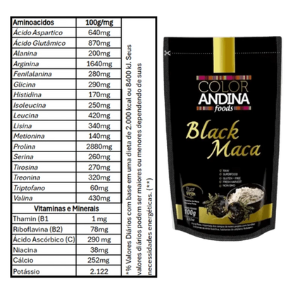 MACA PERUANA BLACK COLOR ANDINA 100G