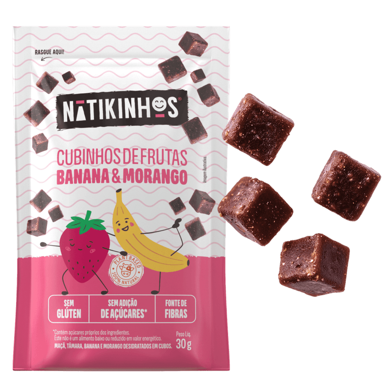 NATIKINHOS DE FRUTAS - 30G - BANANA E MORANGO