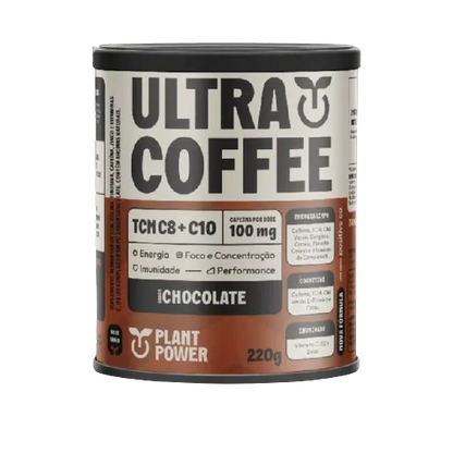 CAFÉ ULTRACOFFEE SABOR CHOCOLATE 220G -  PLANT POWER