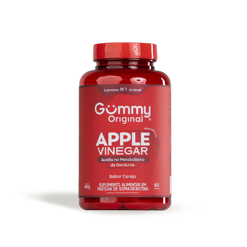 GUMMY VINAGRE DE MACA COM 60 - CEREJA