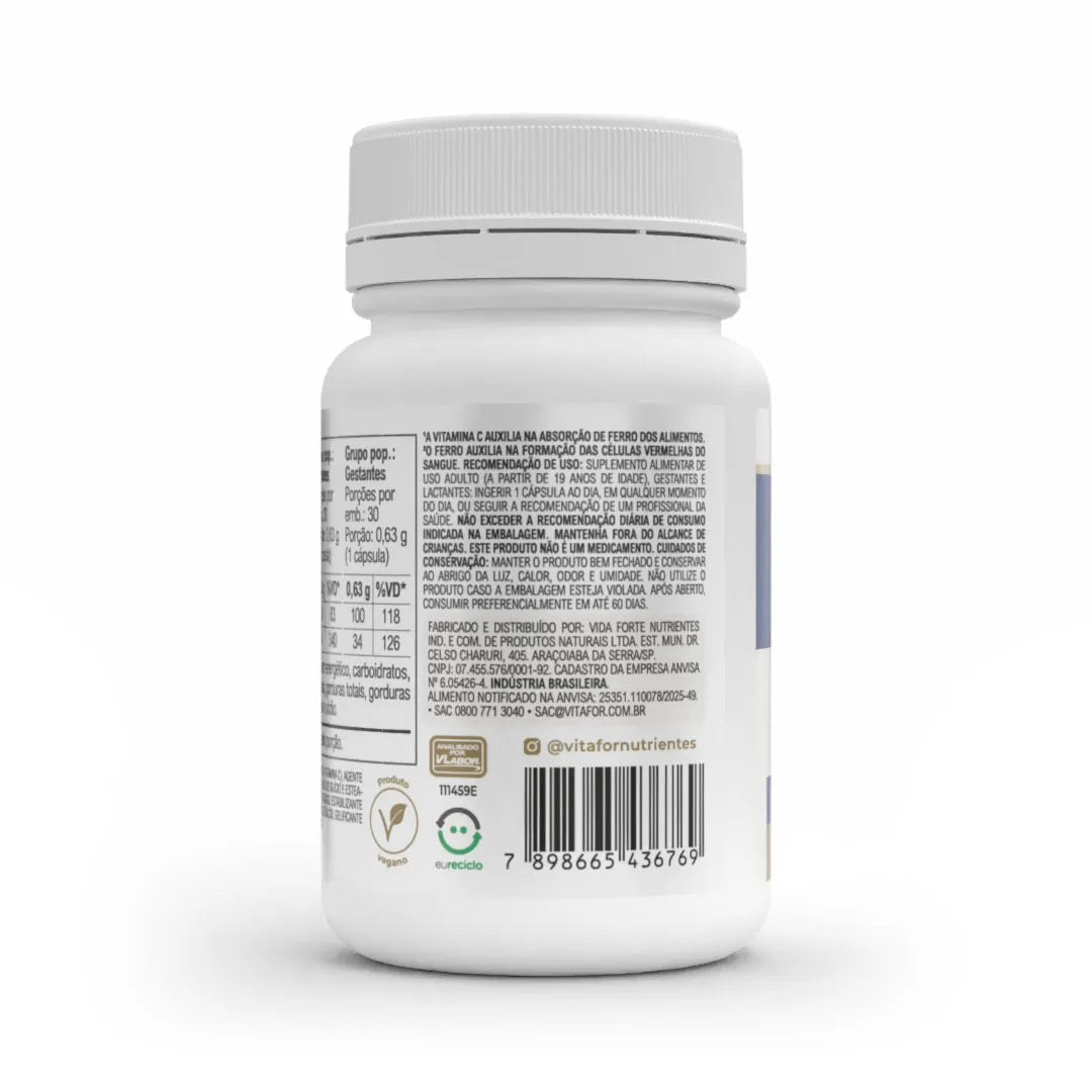 FERRO PLUS 30 CAPSULAS 500MG VITAFOR