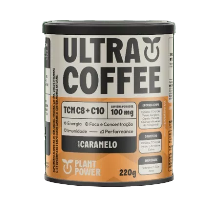 CAFÉ ULTRACOFFEE SABOR CARAMELO 220G -  PLANT POWER