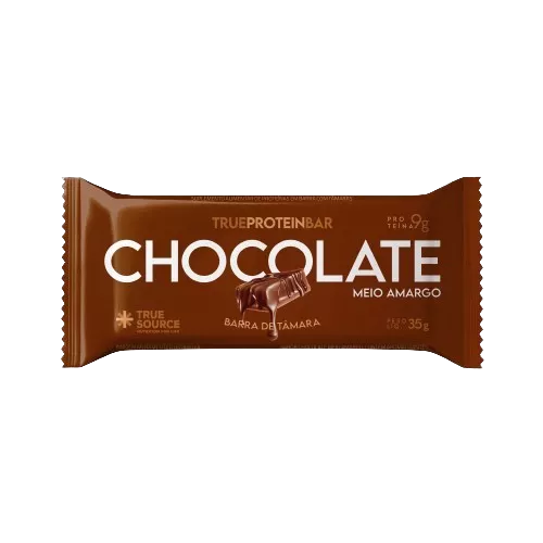 BARRINHA DE TAMARA TRUE BAR PROTEIN SABOR CHOCOLATE MEIO AMARGO 35G - TRUE SOURCE