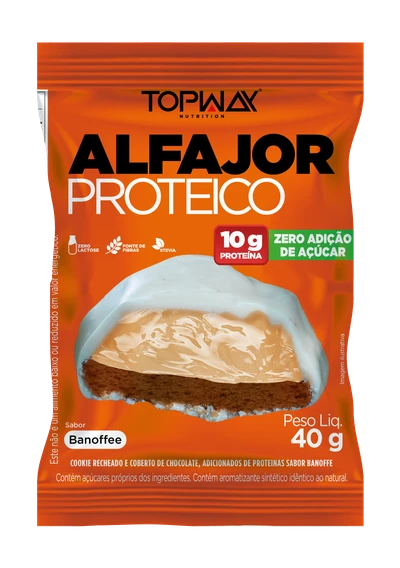 ALFAJOR PROTEICO TOPWAY 40G - BANOFFE