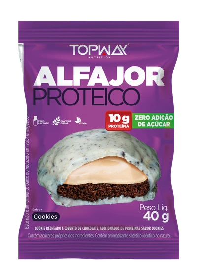 ALFAJOR PROTEICO TOPWAY 40G - COOKIES