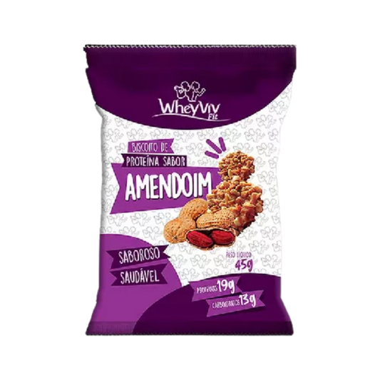 BISCOITO WHEY PROTEIN SABOR AMENDOIM 45G WHEYVIV