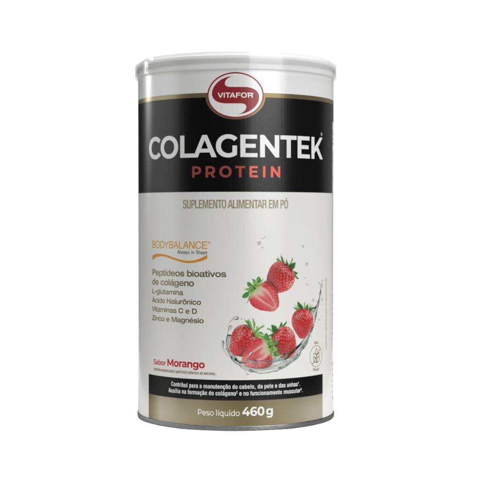 COLAGENTEK PROTEIN LATA 460G SABOR MORANGO VITAFOR