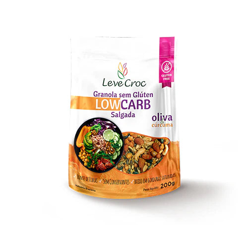GRANOLA LOW CARB OLIVA E CURCUMA 200G LEVE CROC