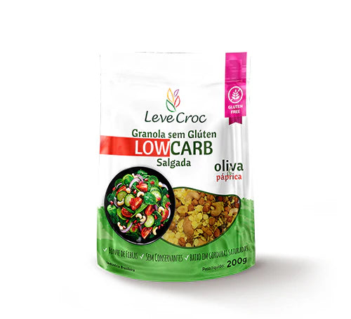 GRANOLA LOW CARB OLIVA E PAPRICA 200G LEVE CROC