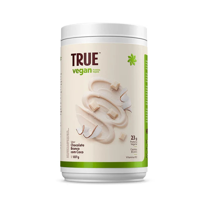 PROTEINA TRUE VEGAN CHOCOLATE BRANCO COM COCO 837G - TRUE SOURCE