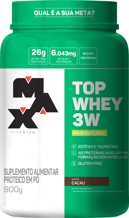 TOP WHEY 3W - NATURAL MAX TITANIUM 900GR CACAU