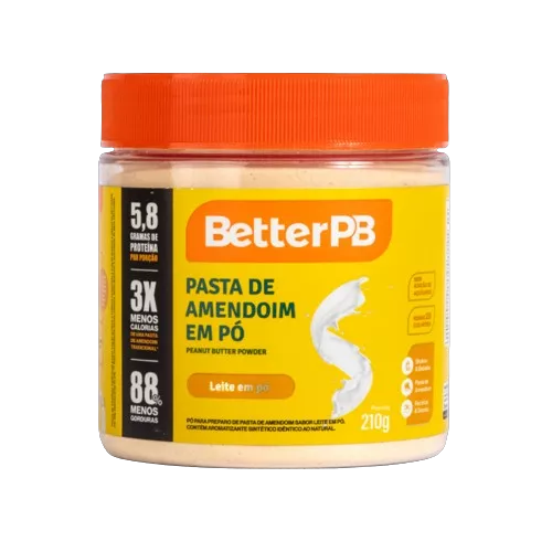 PASTA DE AMENDOIM EM PÓ SABOR LEITE EM PÓ 210G - BETTERPB