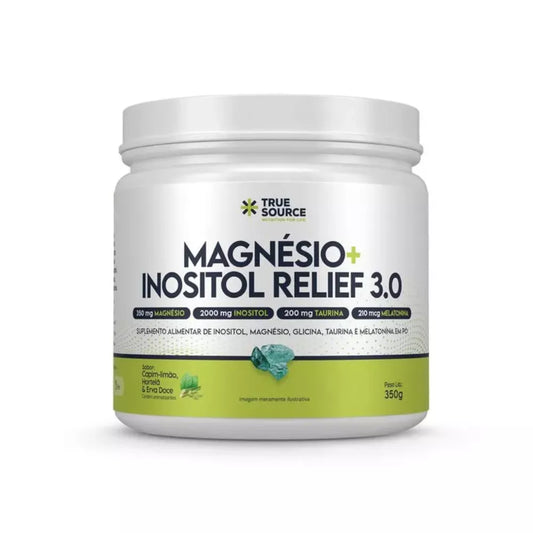 MAGNESIO INOSITOL RELIEF 3.0 CAPIM LIMAO HORTELA E ERVA DOCE 350G - TRUE SOURCE