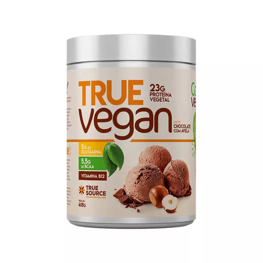 PROTEINA TRUE VEGAN CHOCOLATE COM AVELA 1 LB TRUE SOURCE
