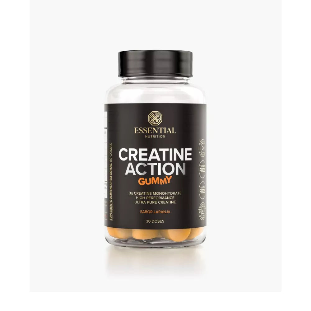 CREATINE ACTION GUMMY LARANJA 240G 60UN ESSENTIAL