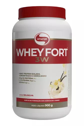 WHEY FORT 3W 900G SABOR BAUNILHA VITAFOR