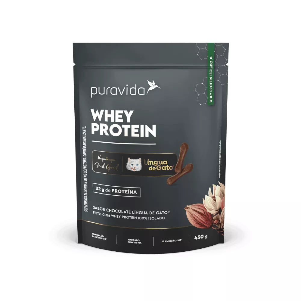 WHEY PROTEIN ISOLADO LINGUA DE GATO 450G PURA VIDA