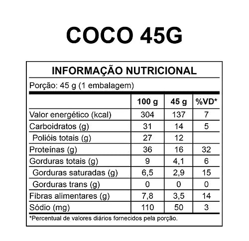 BISCOITO WHEY PROTEIN COCO 45G WHEYVIV