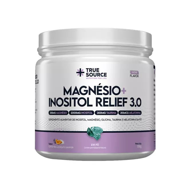 TRUE MAGNÉSIO INOSITOL RELIEF 3.0 CAMOMILA E LAVANDA 350G TRUE  SOURCE