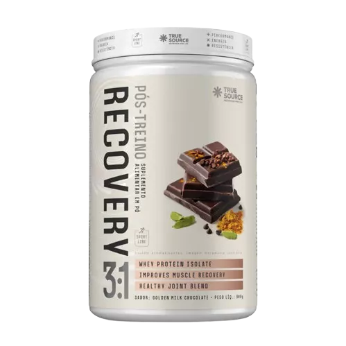 PÓS-TREINO RECOVERY SPORT LINE GOLDEN MILK CHOCOLATE 900G TRUE SOURCE