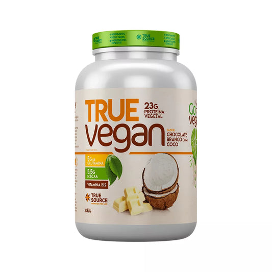 PROTEINA TRUE VEGAN CHOCOLATE BRANCO COM COCO 837G - TRUE SOURCE