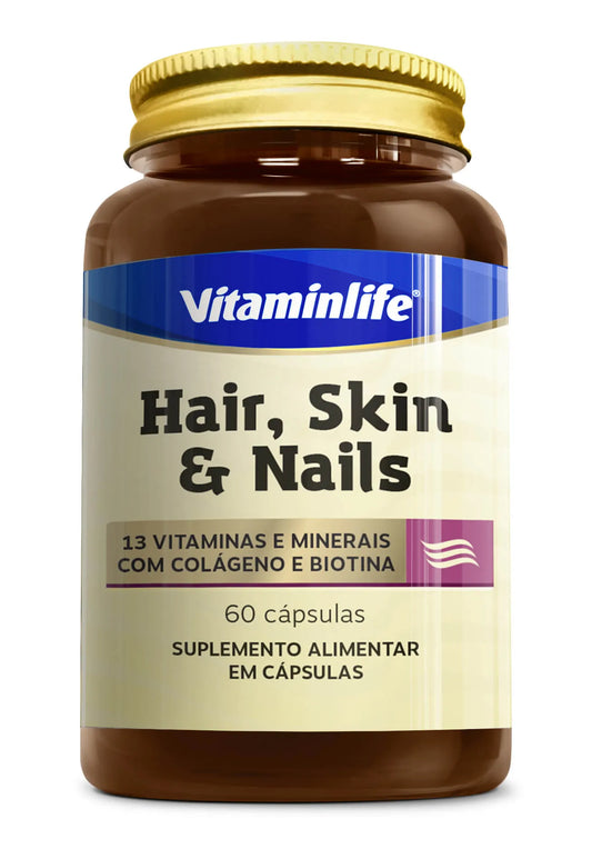 HAIR SKIN E NAILS COLAGENO E BIOTINA 60CAPS VITAMIN LIFE