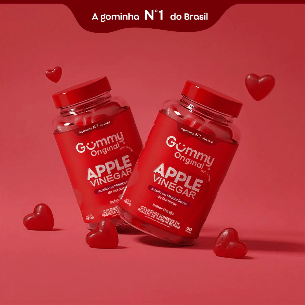 GUMMY VINAGRE DE MACA COM 60 - CEREJA